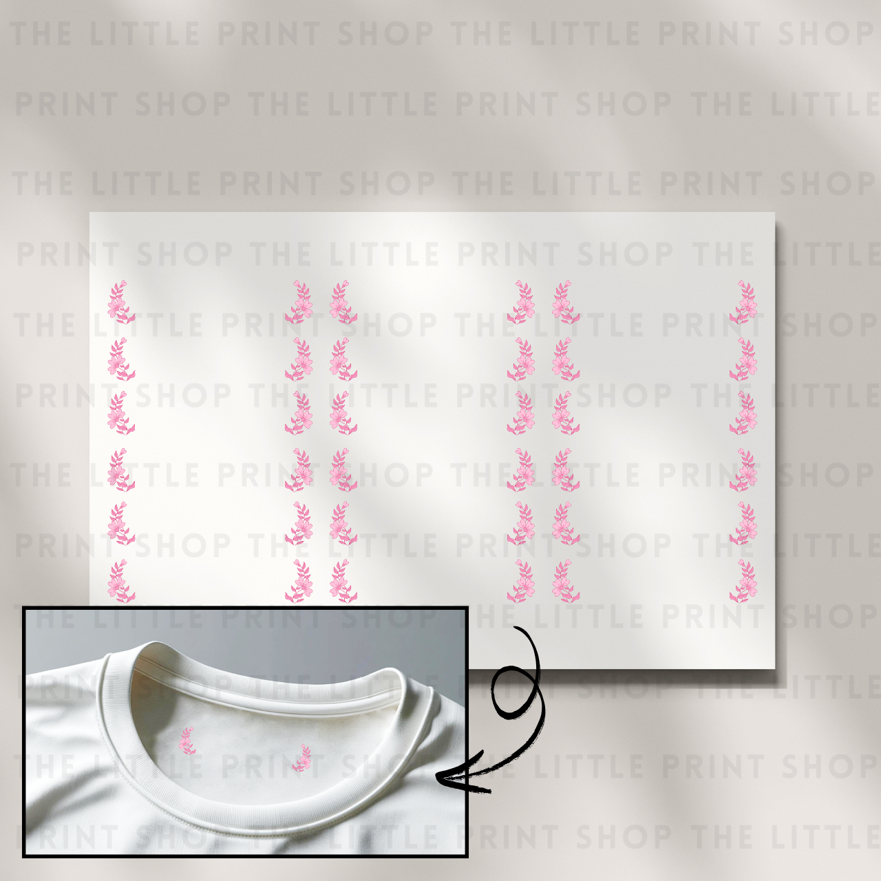 Clothing Label - Pink Border - DTF Transfer Sheet of 18