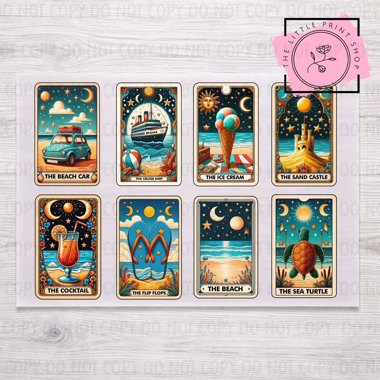 The Summer Tarot Cards - DTF A4 Transfer Sheet