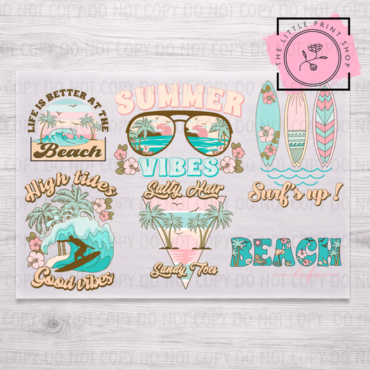 Beach Life - DTF A4 Transfer Sheet