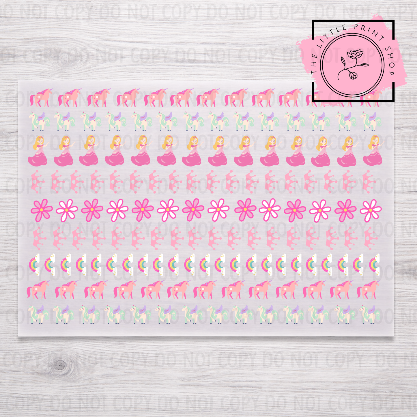 Unicorn - DTF A4 Hair Bow Transfer Sheet
