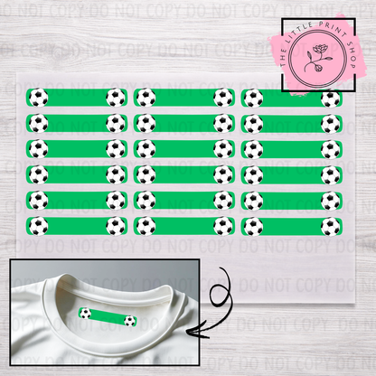 Clothing Label - Football - DTF Transfer Sheet of 18
