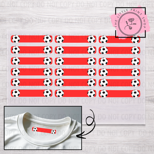Clothing Label - Football - DTF Transfer Sheet of 18