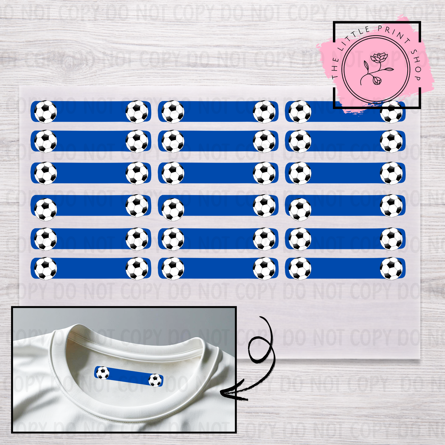 Clothing Label - Football - DTF Transfer Sheet of 18