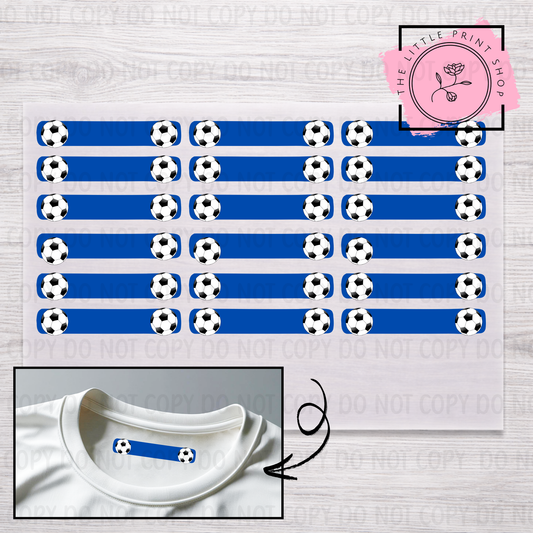 Clothing Label - Football - DTF Transfer Sheet of 18