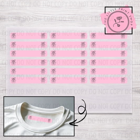 Clothing Label - Ballerina - DTF Transfer Sheet of 18