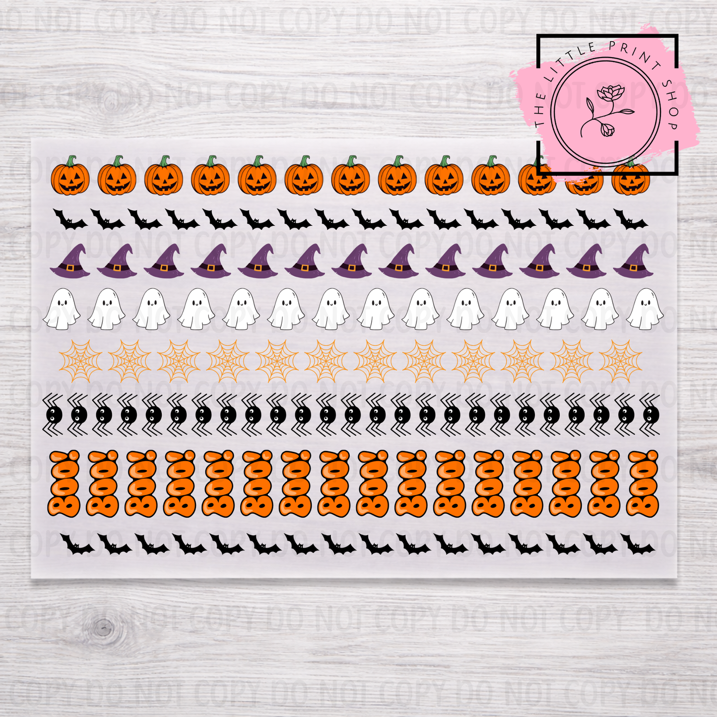 Halloween Design #1 - DTF A4 Hair Bow Transfer Sheet