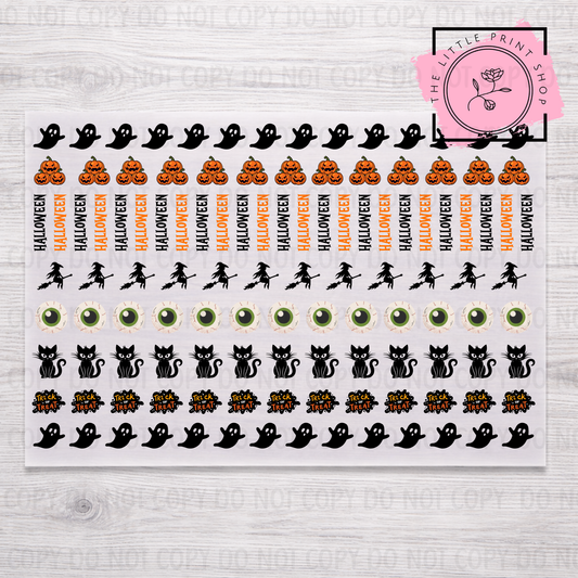 Halloween Design #2 - DTF A4 Hair Bow Transfer Sheet