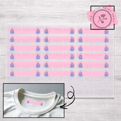Clothing Label - Castle - DTF Transfer Sheet of 18