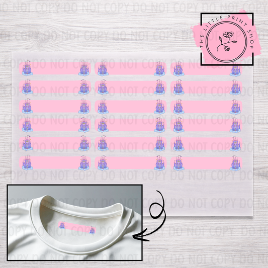 Clothing Label - Castle - DTF Transfer Sheet of 18