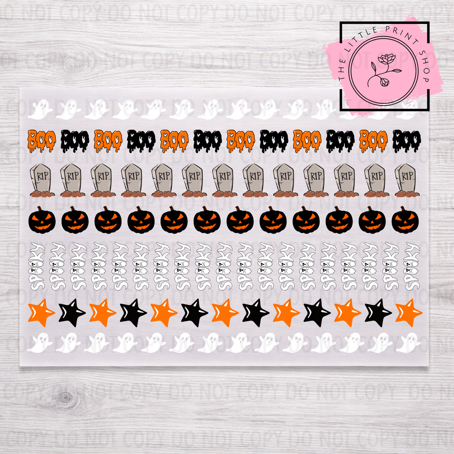 Halloween Design #3 - DTF A4 Hair Bow Transfer Sheet