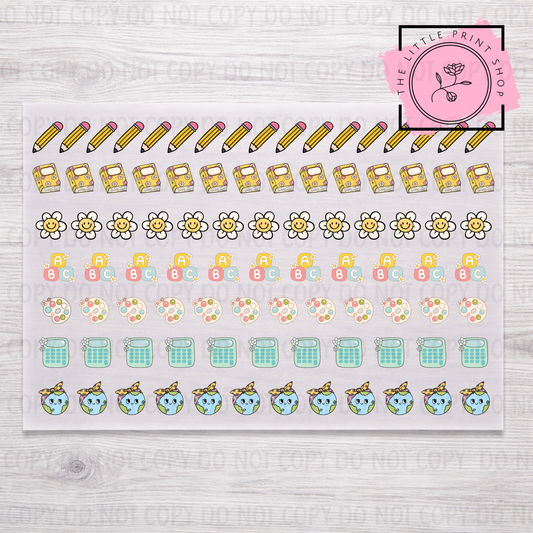 School Themed - DTF A4 Hair Bow Transfer Sheet