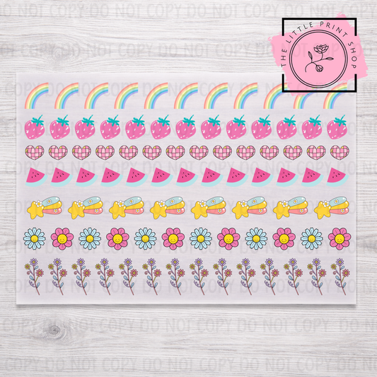 Girl Theme - DTF A4 Hair Bow Transfer Sheet