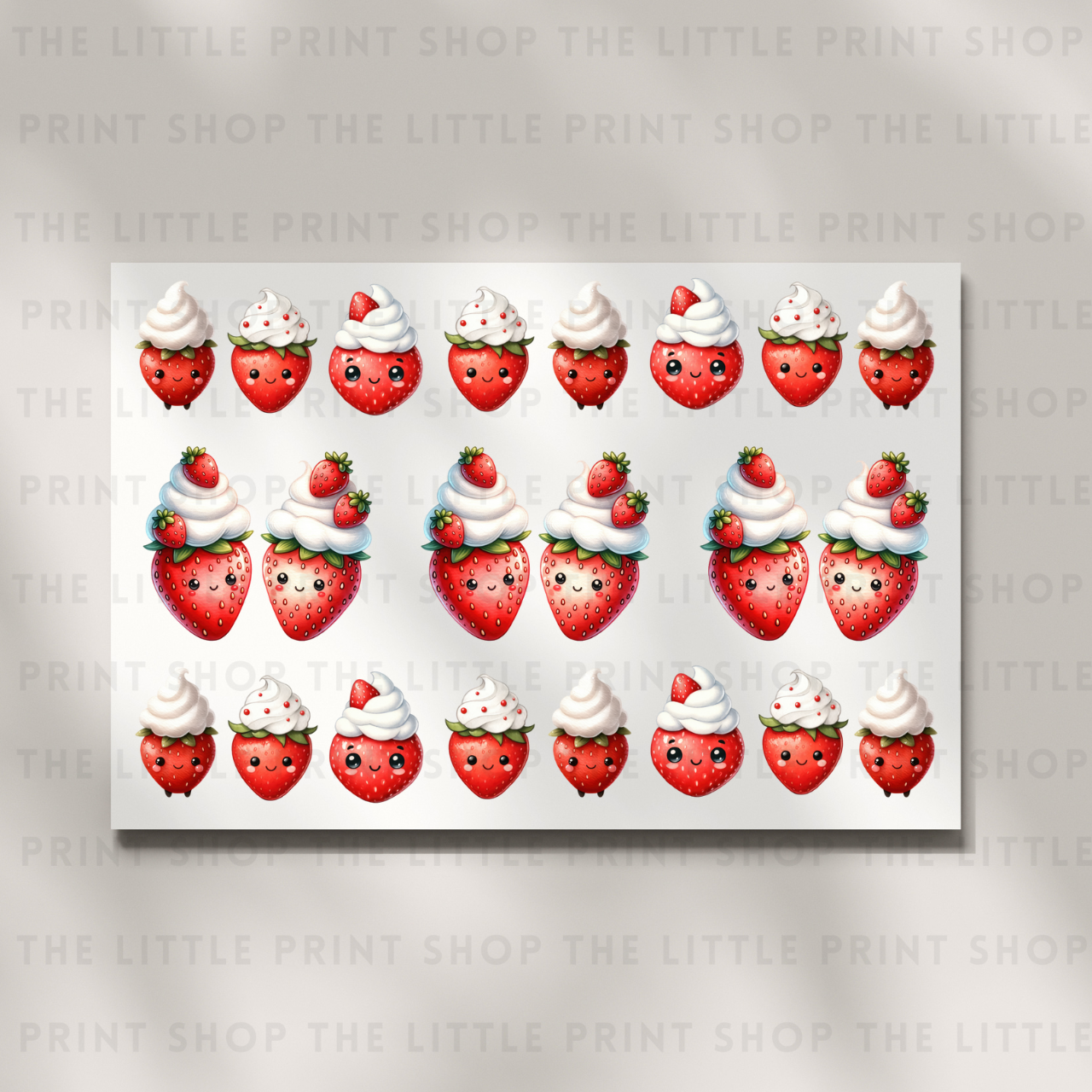Strawberries - DTF A4 Hair Bow Transfer Sheet