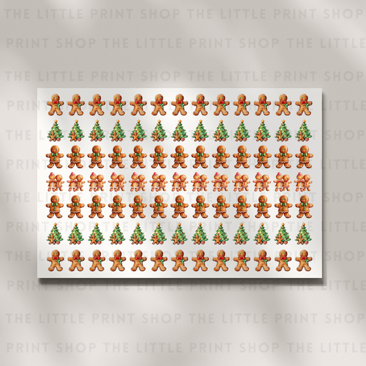 Gingerbread Men - DTF A4 Hair Bow Transfer Sheet