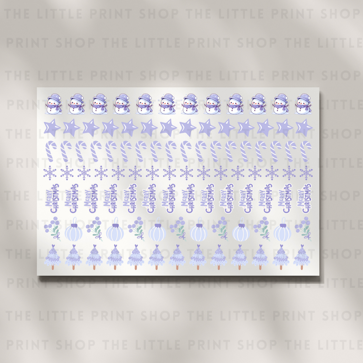 Purple Christmas - DTF A4 Hair Bow Transfer Sheet
