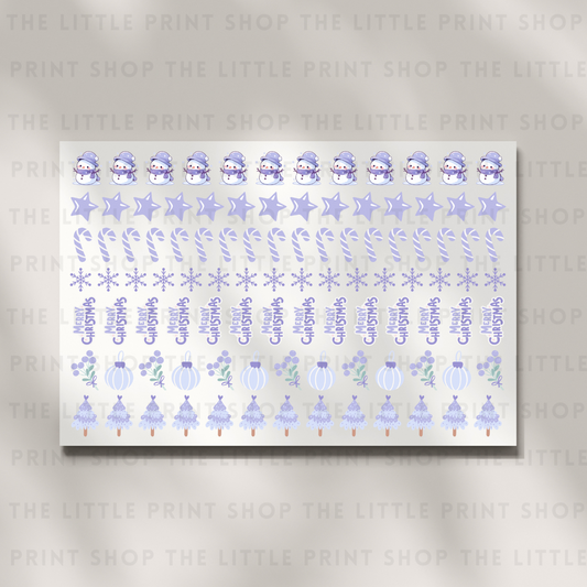 Purple Christmas - DTF A4 Hair Bow Transfer Sheet