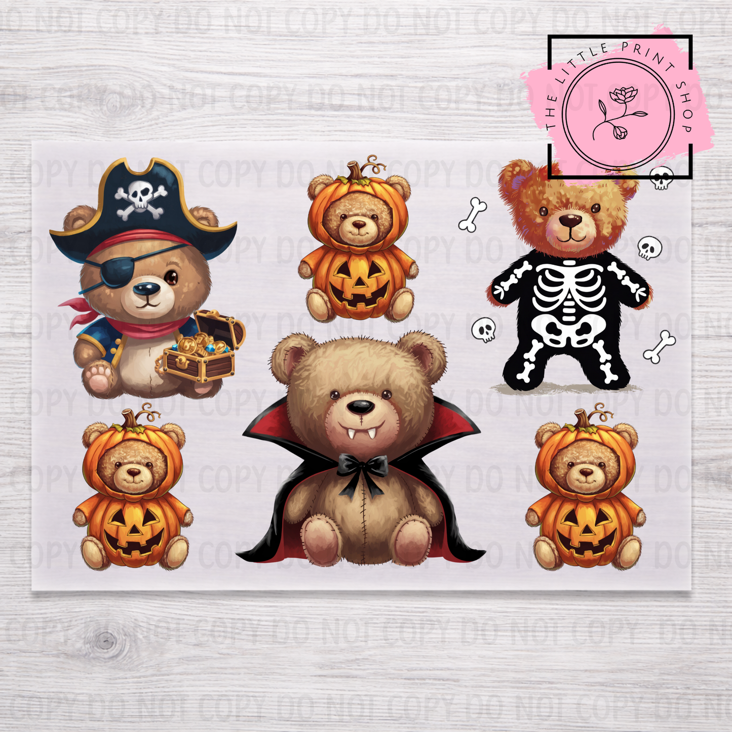 Halloween Bears - DTF A4 Transfer Sheet