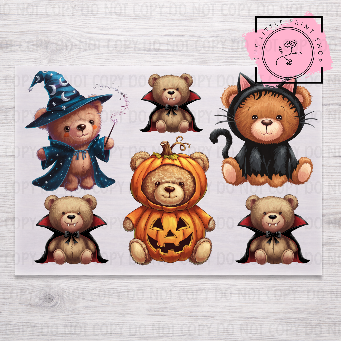 Halloween Bears - DTF A4 Transfer Sheet