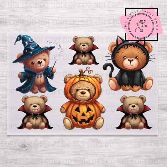 Halloween Bears - DTF A4 Transfer Sheet