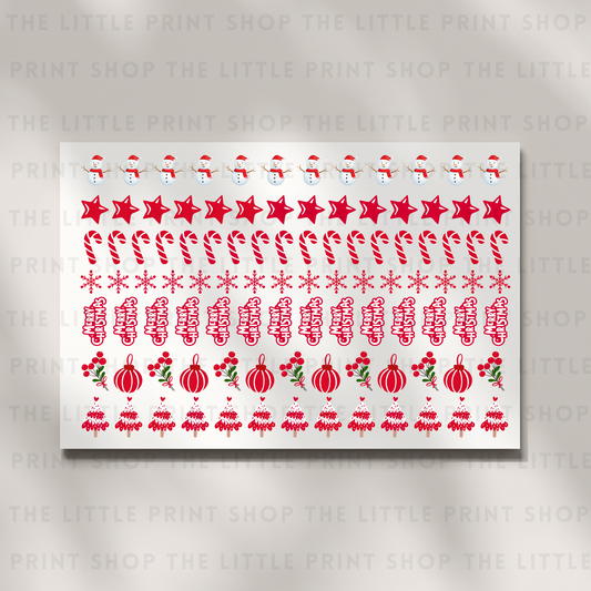 Red Christmas - DTF A4 Hair Bow Transfer Sheet
