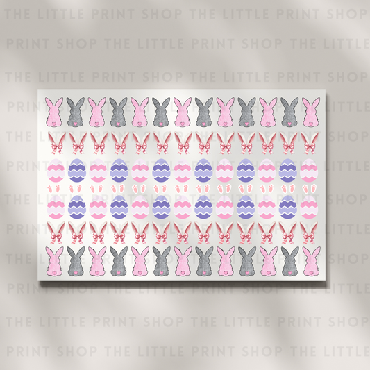 Pink & Purple - DTF A4 Hair Bow Transfer Sheet