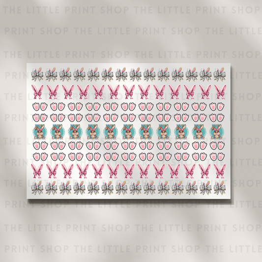 Easter Bunny Ears - DTF A4 Hair Bow Transfer Sheet