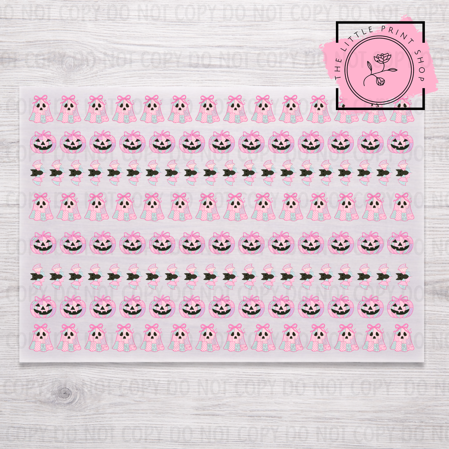 Patchwork Halloween - DTF A4 Hair Bow Transfer Sheet