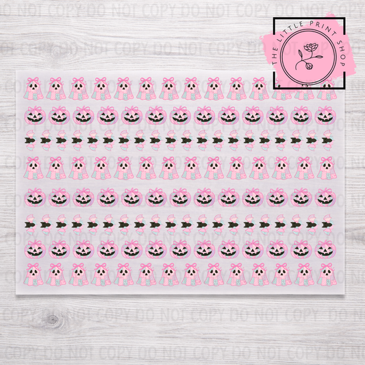Patchwork Halloween - DTF A4 Hair Bow Transfer Sheet