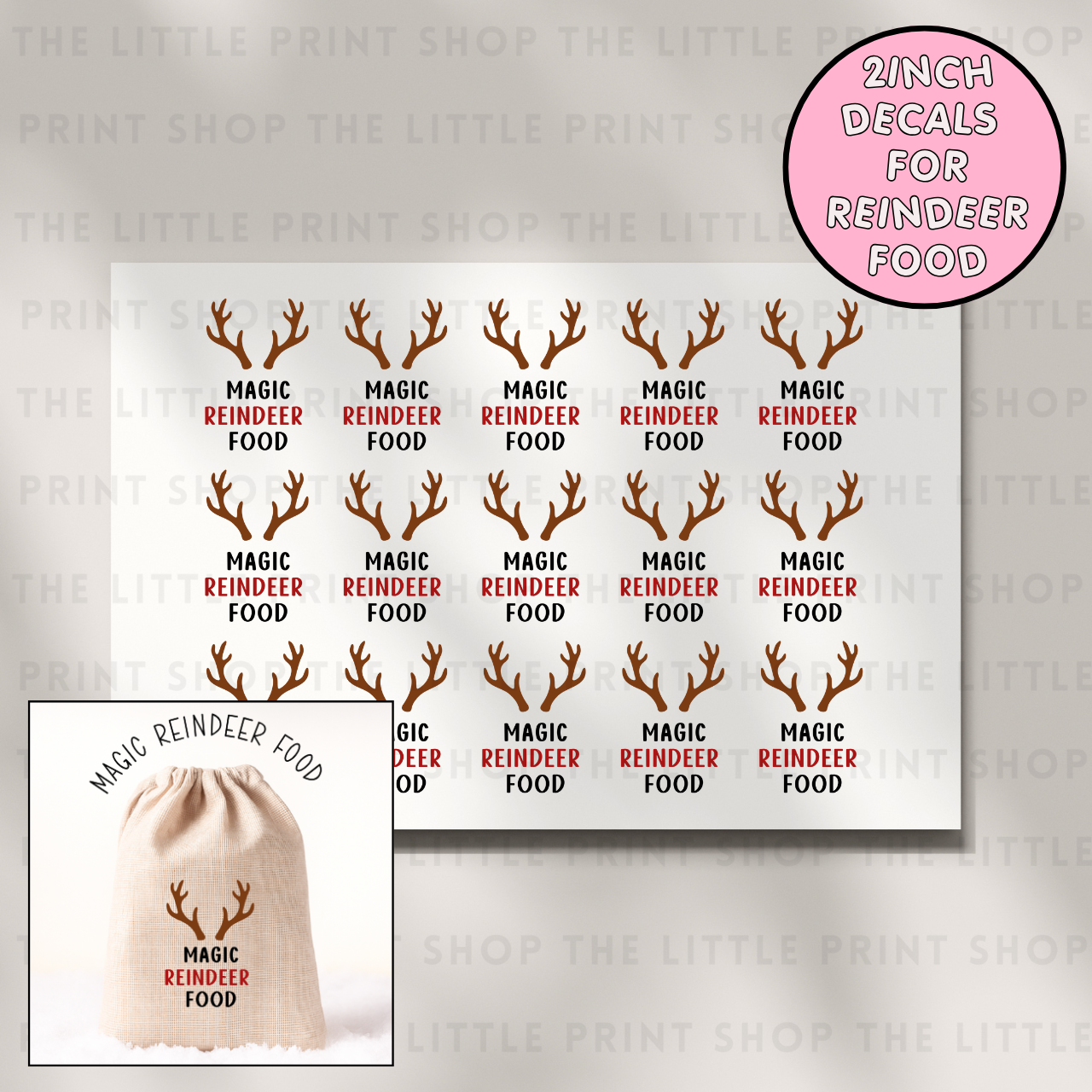 Magic Reindeer Food Decals - DTF Transfer Sheet
