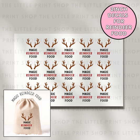 Magic Reindeer Food Decals - DTF Transfer Sheet
