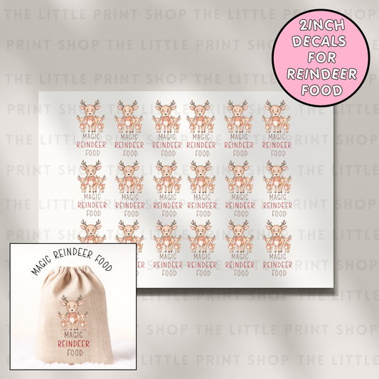 Magic Reindeer Food Decals - DTF Transfer Sheet