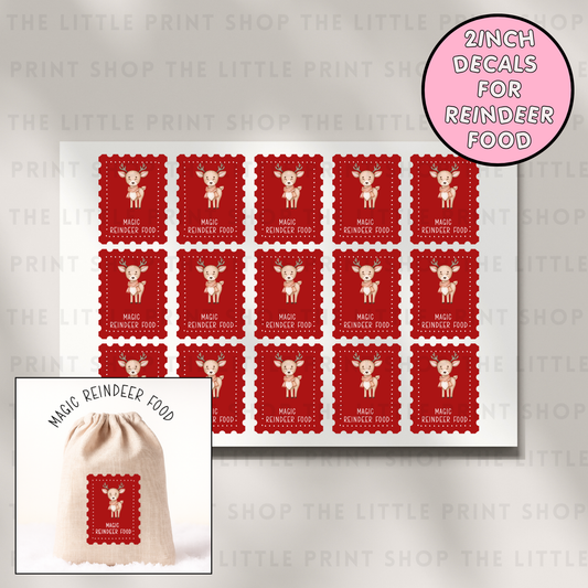 Magic Reindeer Food Decals - DTF Transfer Sheet