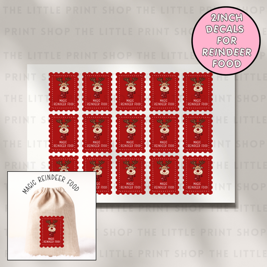 Magic Reindeer Food Decals - DTF Transfer Sheet