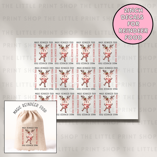 Magic Reindeer Food Decals - DTF Transfer Sheet