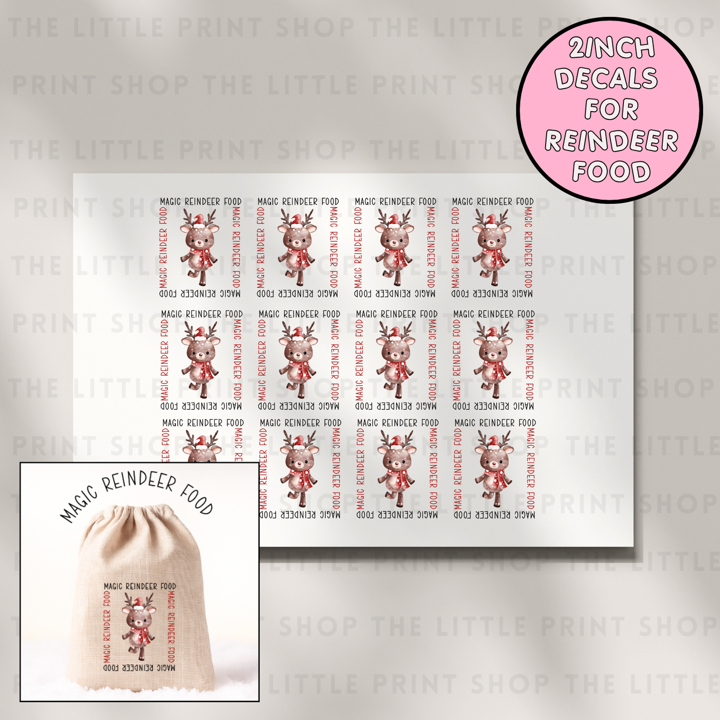 Magic Reindeer Food Decals - DTF Transfer Sheet