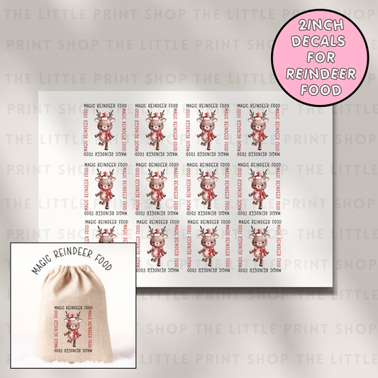 Magic Reindeer Food Decals - DTF Transfer Sheet