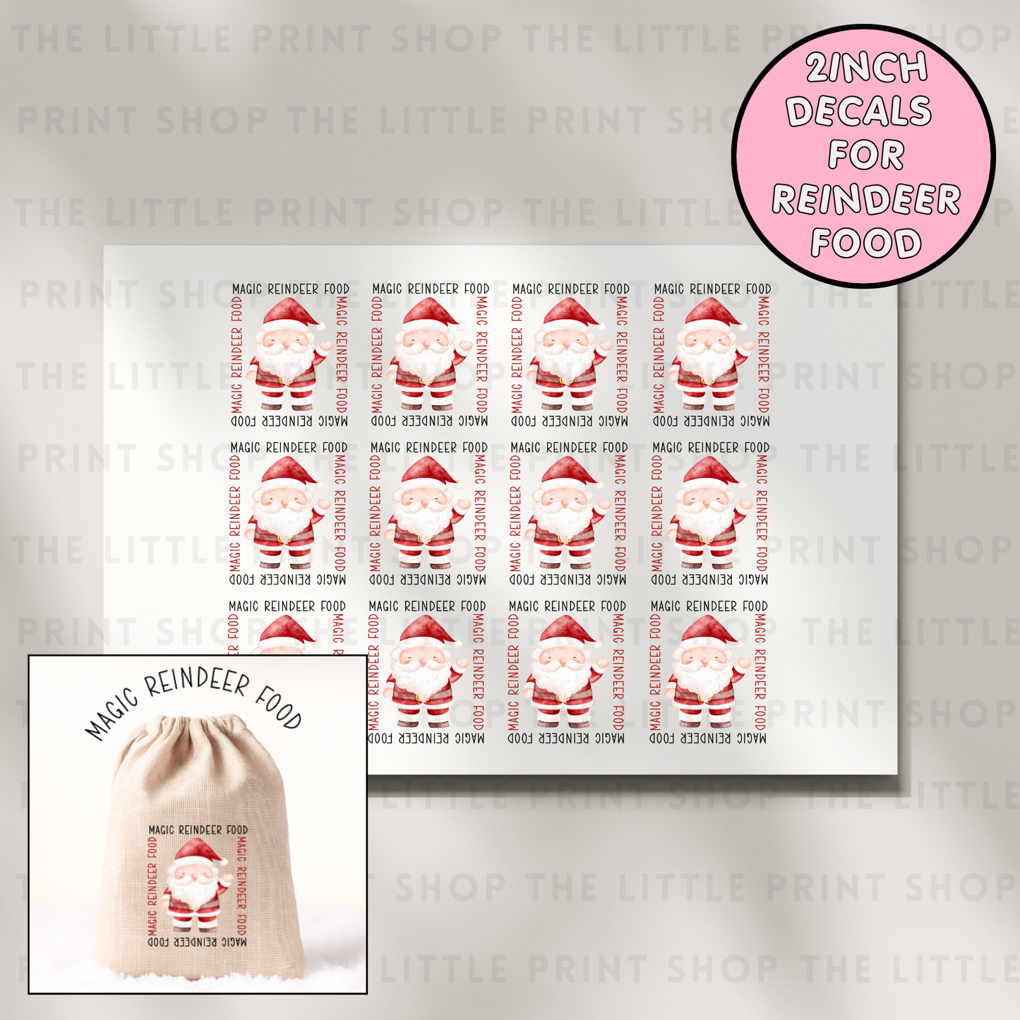 Magic Reindeer Food Decals - DTF Transfer Sheet