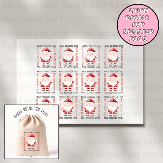 Magic Reindeer Food Decals - DTF Transfer Sheet