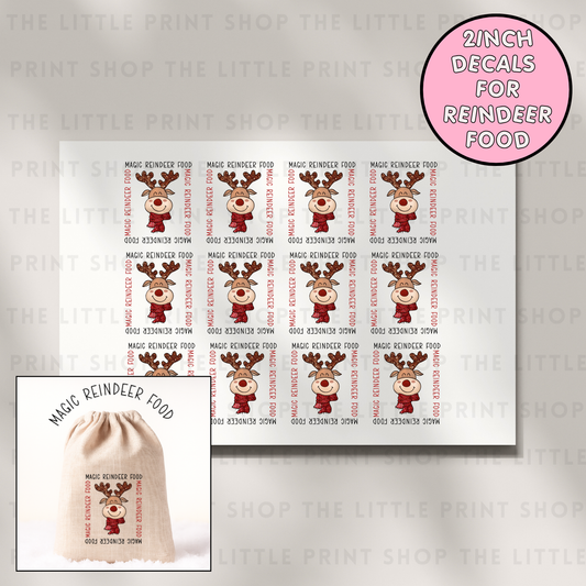 Magic Reindeer Food Decals - DTF Transfer Sheet