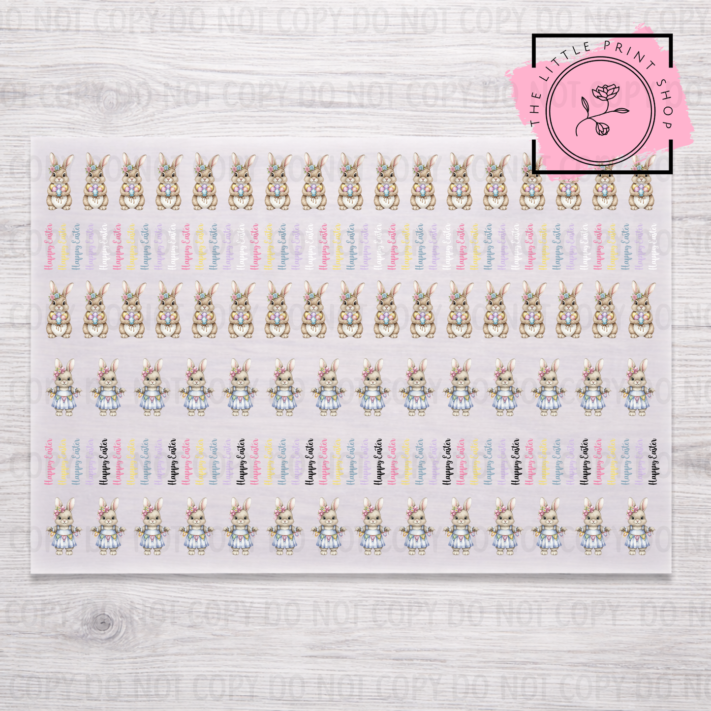 Happy Easter - DTF A4 Hair Bow Transfer Sheet