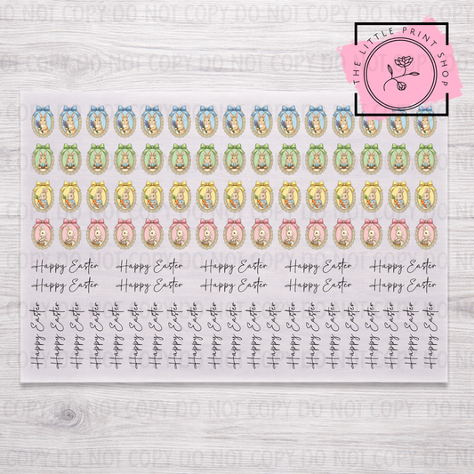 Happy Easter - UV DTF A4 Decal Sheet