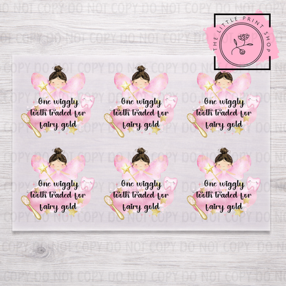 Tooth Fairy Sheet Bundle - 5cm or 8cm - DTF A4 Transfer Sheet