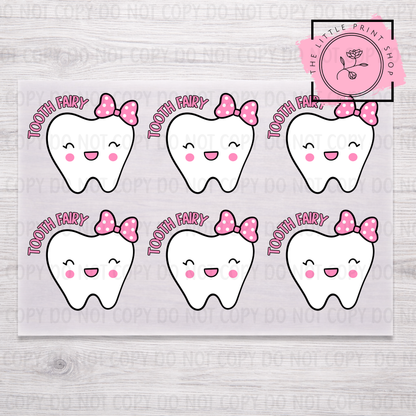 Tooth Fairy Sheet Bundle - 5cm or 8cm - DTF A4 Transfer Sheet