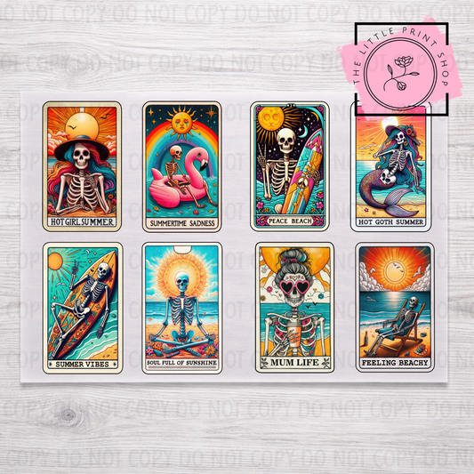 Summer Tarot Cards - DTF A4 Transfer Sheet