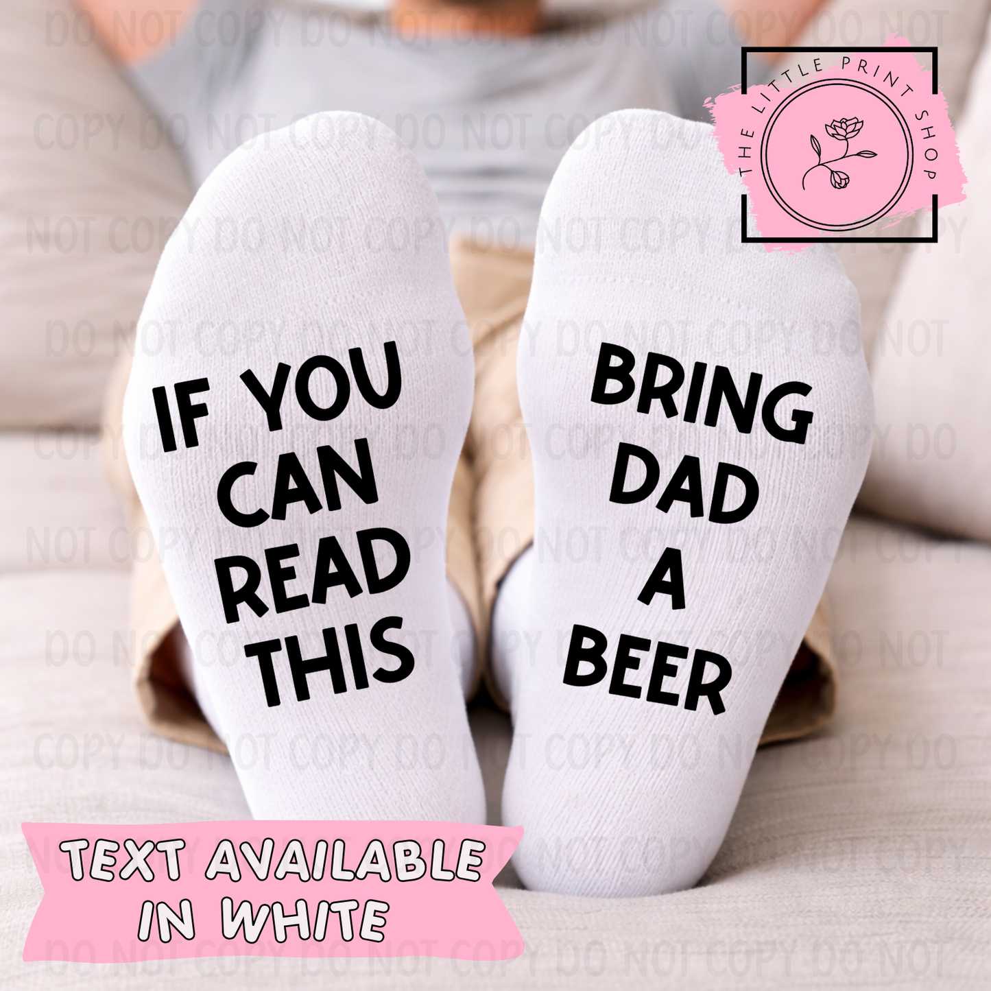 Bring Dad A Beer - DTF Sock Transfer Sheet