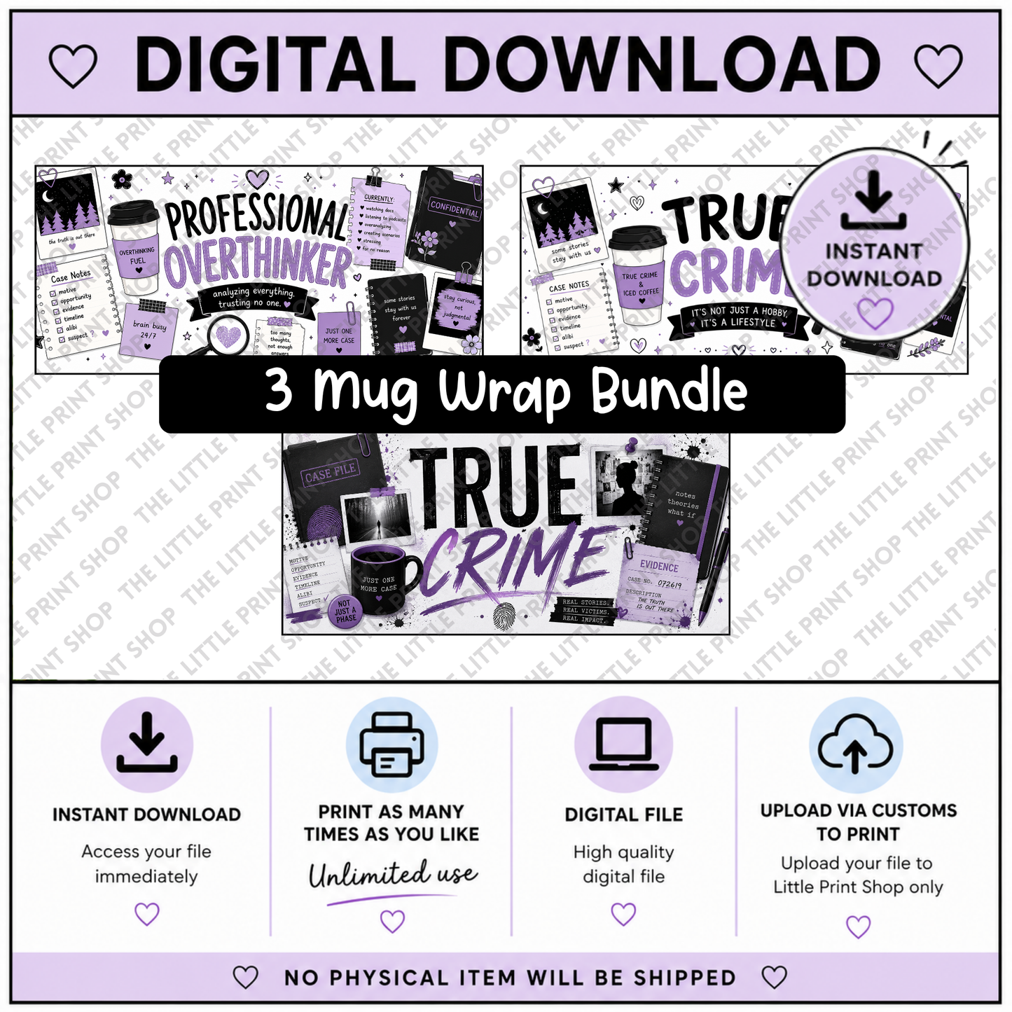True Crime Mug Wraps - Digital Product