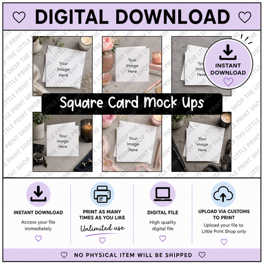 Square Card Mock Ups - Digital product