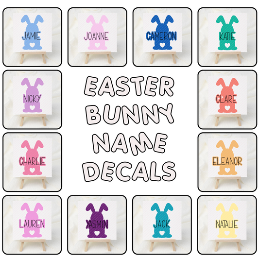 Bunny Silhouette - Custom Name - UV DTF Decal