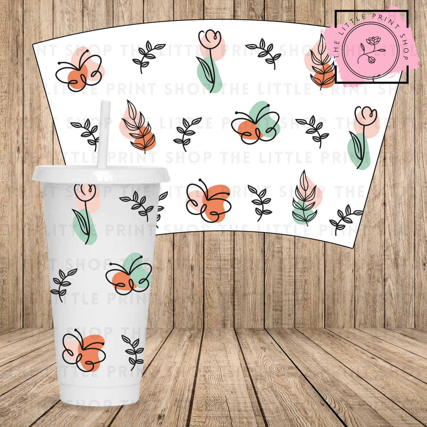 Flower - 24oz Printed UV DTF Wrap