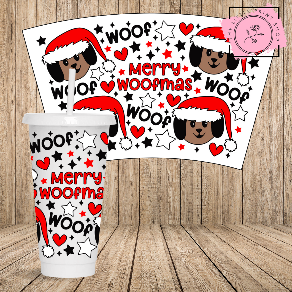 Merry Woofmas - 24oz Printed UV DTF Wrap